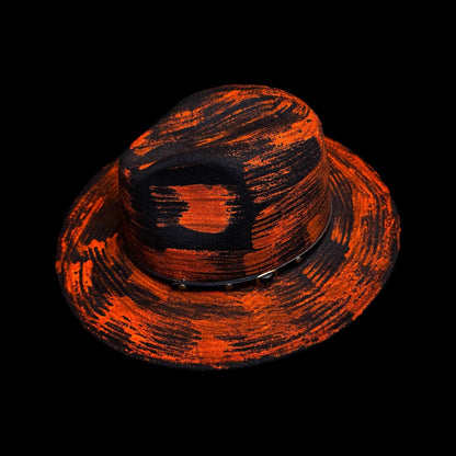 Inferno Symphony Hand-Painted Fedora – Halloween Music Festival Hat
