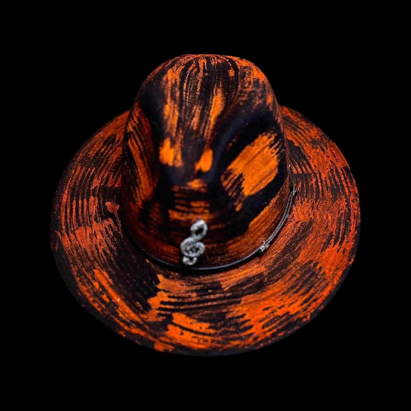 Inferno Symphony Hand-Painted Fedora – Halloween Music Festival Hat
