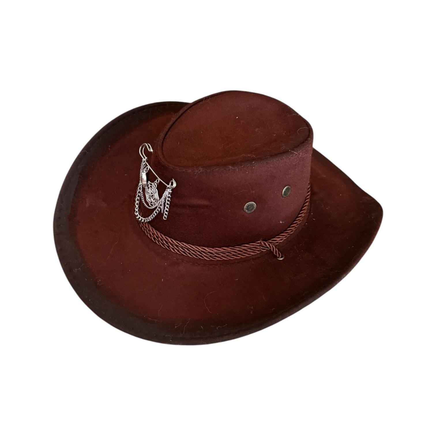 Handmade Gothic Cowboy Hat: Spiderweb Skull Charm, Festival Costume