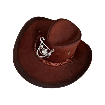 Handmade Gothic Cowboy Hat: Spiderweb Skull Charm, Festival Costume