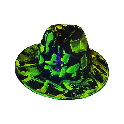 Phantom Pulse Ankh – Neon Green & Black Halloween Glow Hat