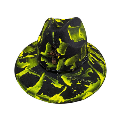 Phantom Pulse Ankh – Neon Green & Black Halloween Glow Hat