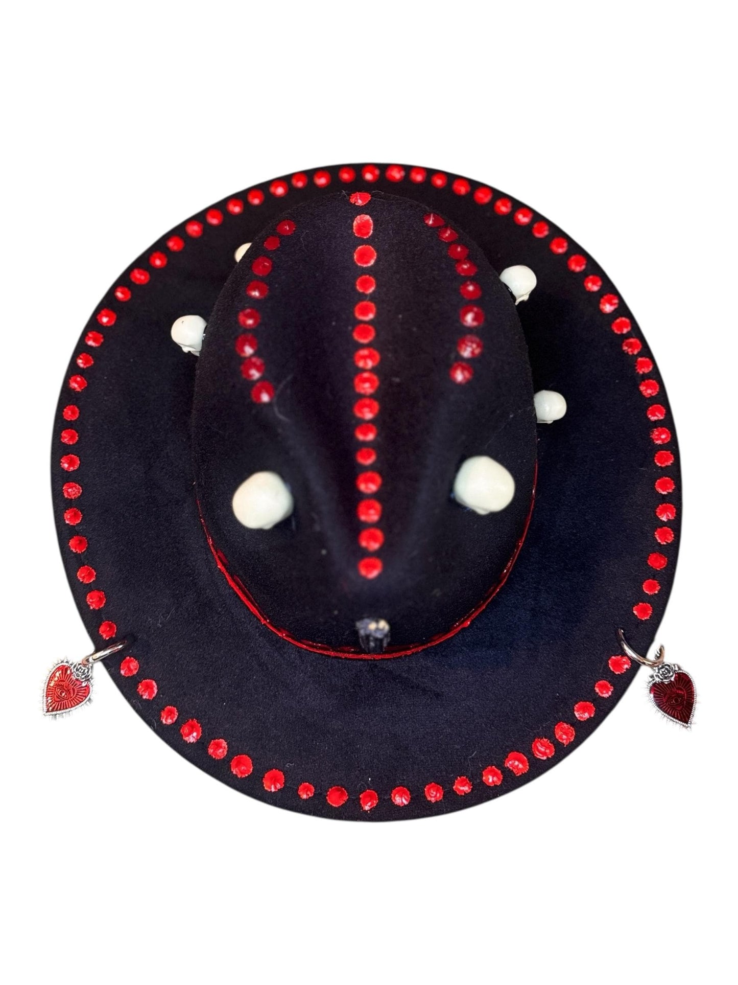 Handmade Black Felt Skull Hat: Gothic Halloween Festival Hat